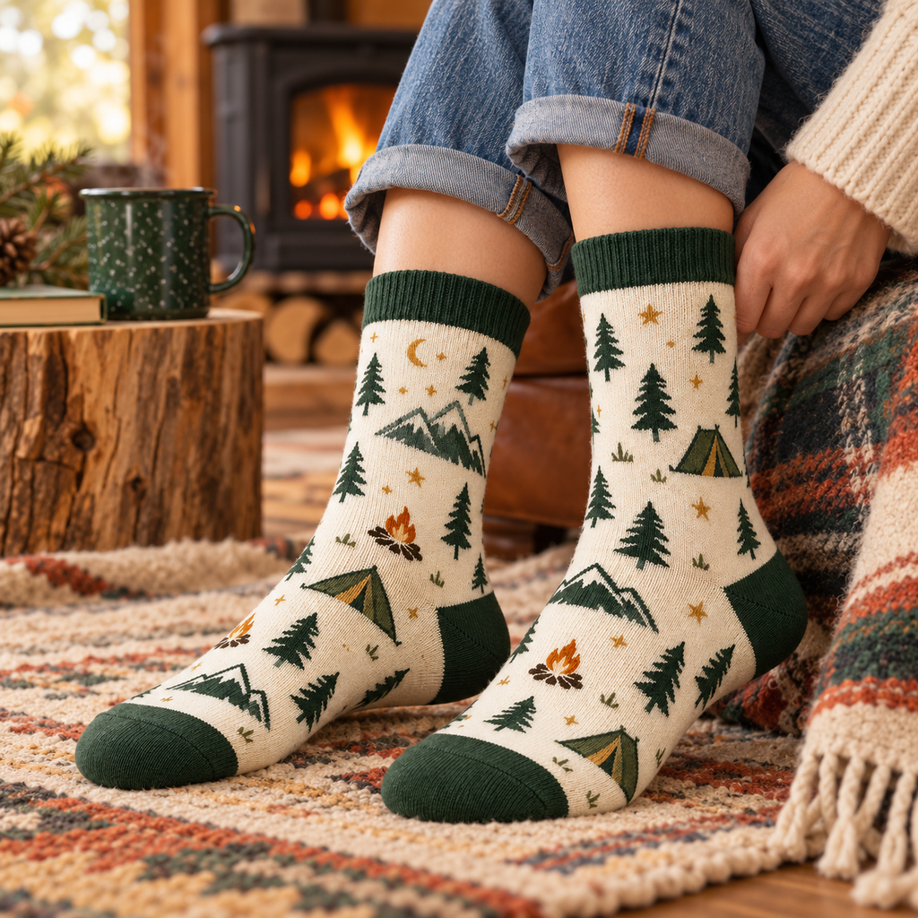 Camping Adventure Crew Socks