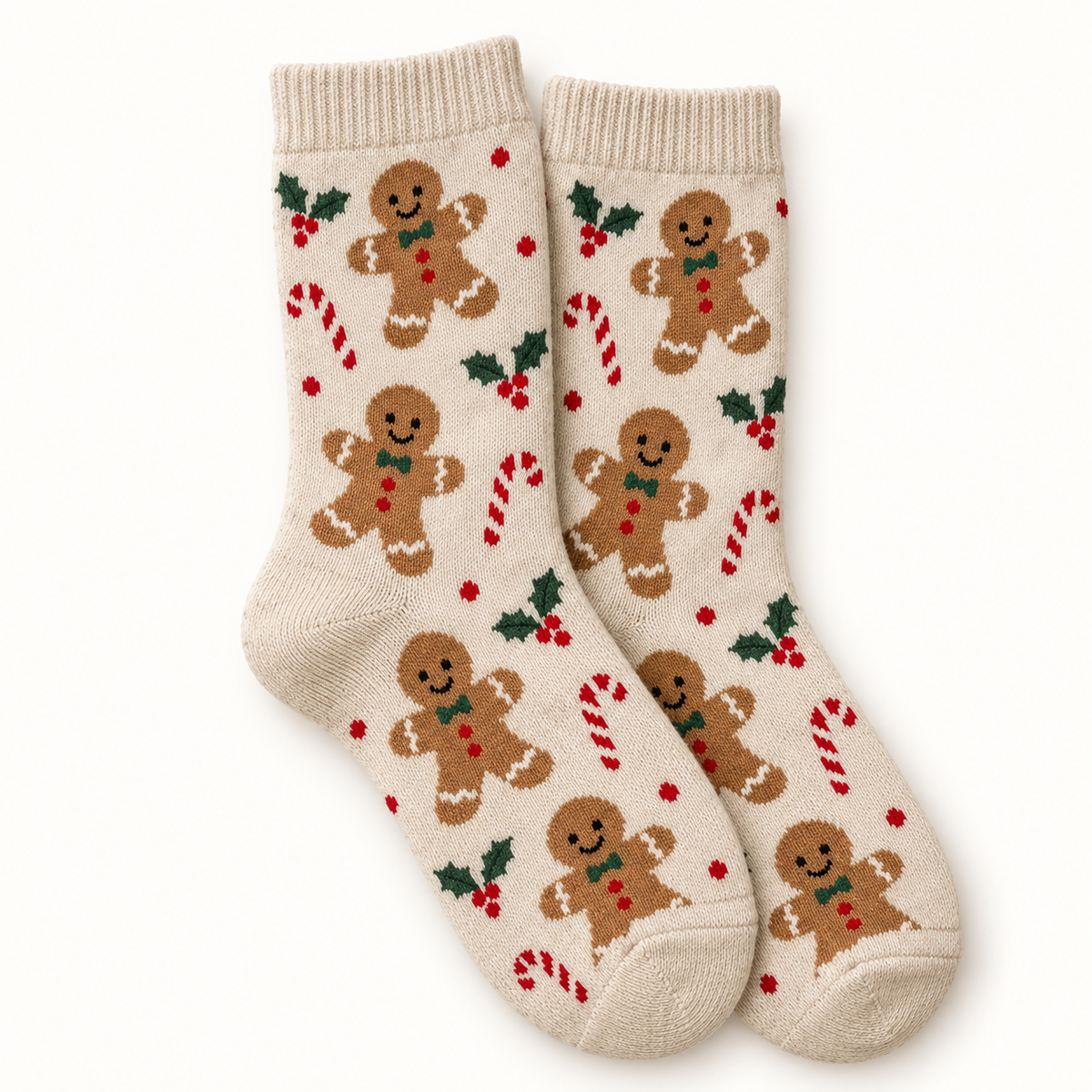 Gingerbread Holiday Crew Socks