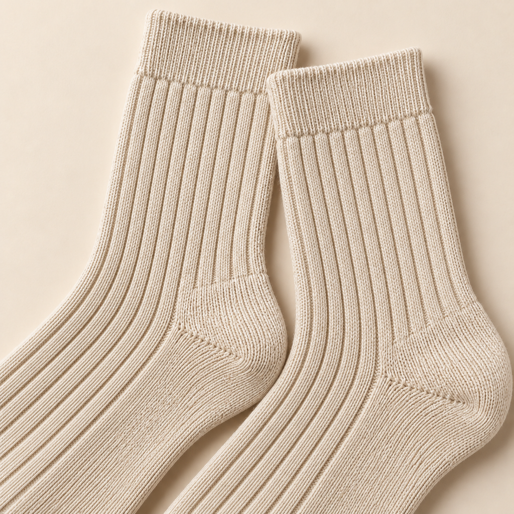 Classic Ribbed Crew Socks