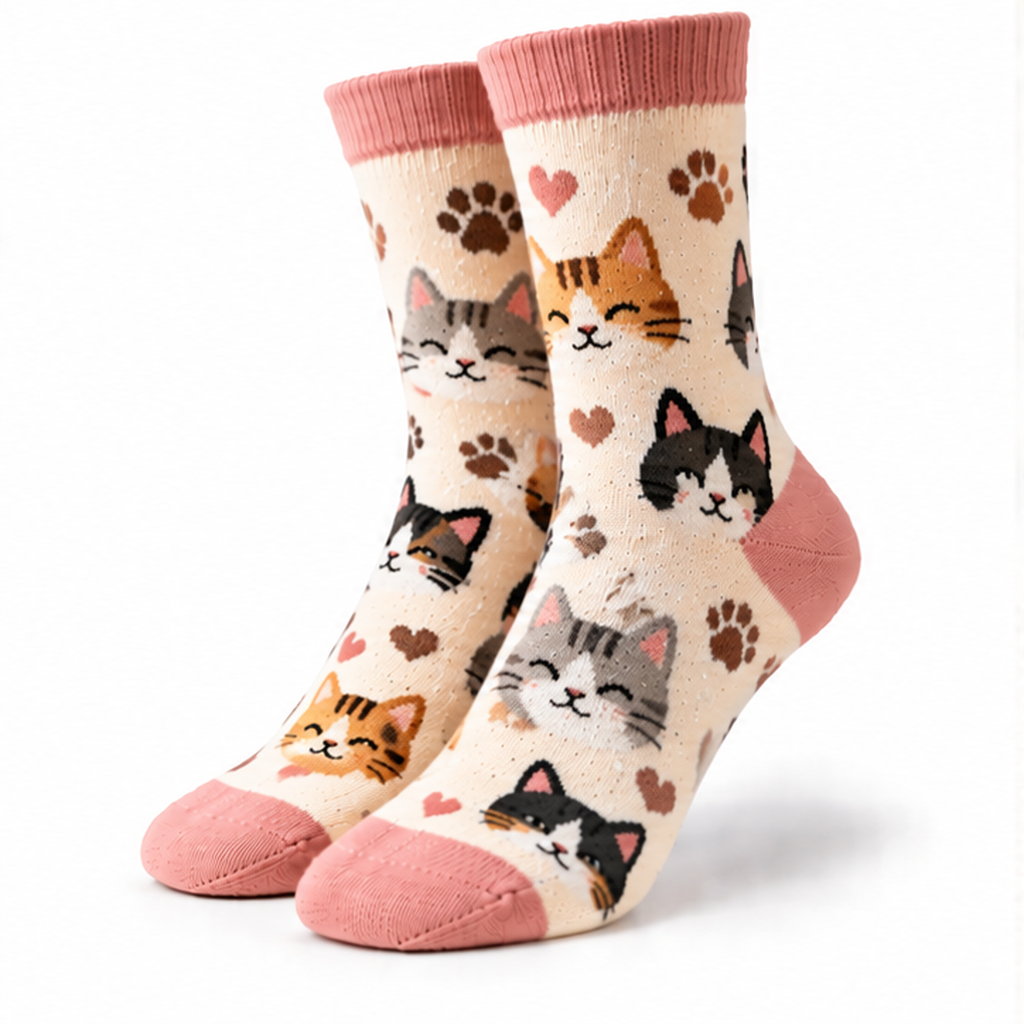 Cute Cat Crew Socks