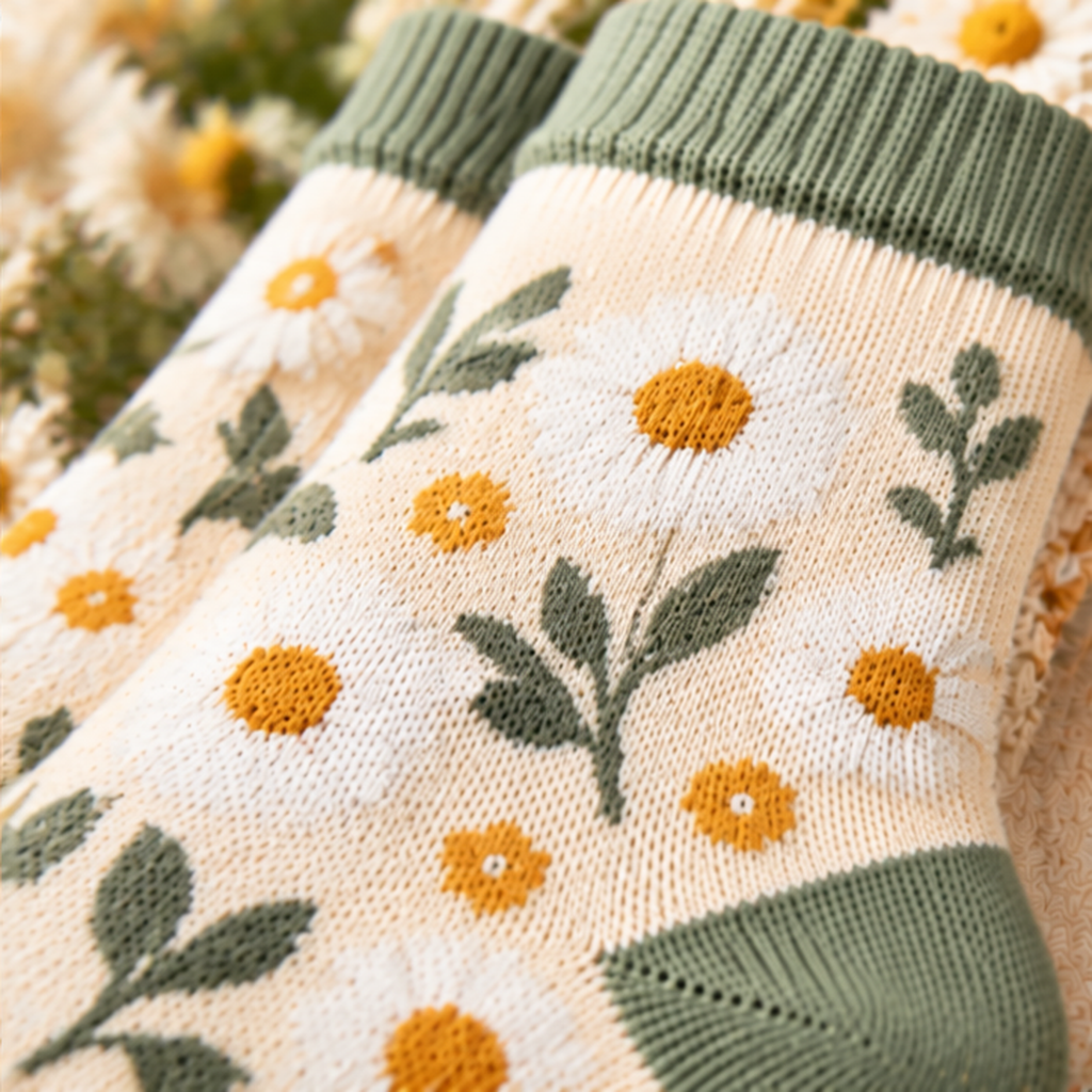 Daisy Flower Crew Socks