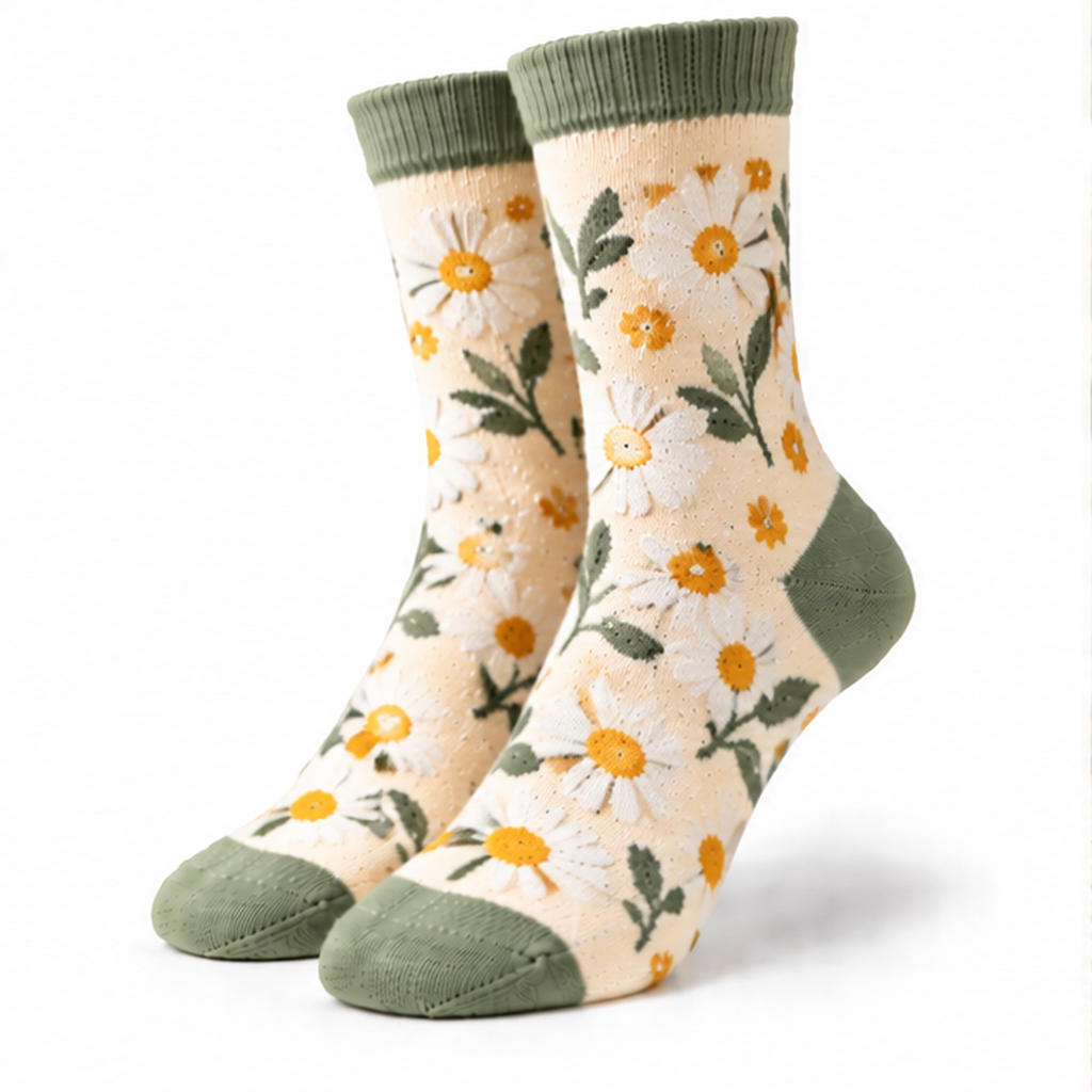 Daisy Flower Crew Socks
