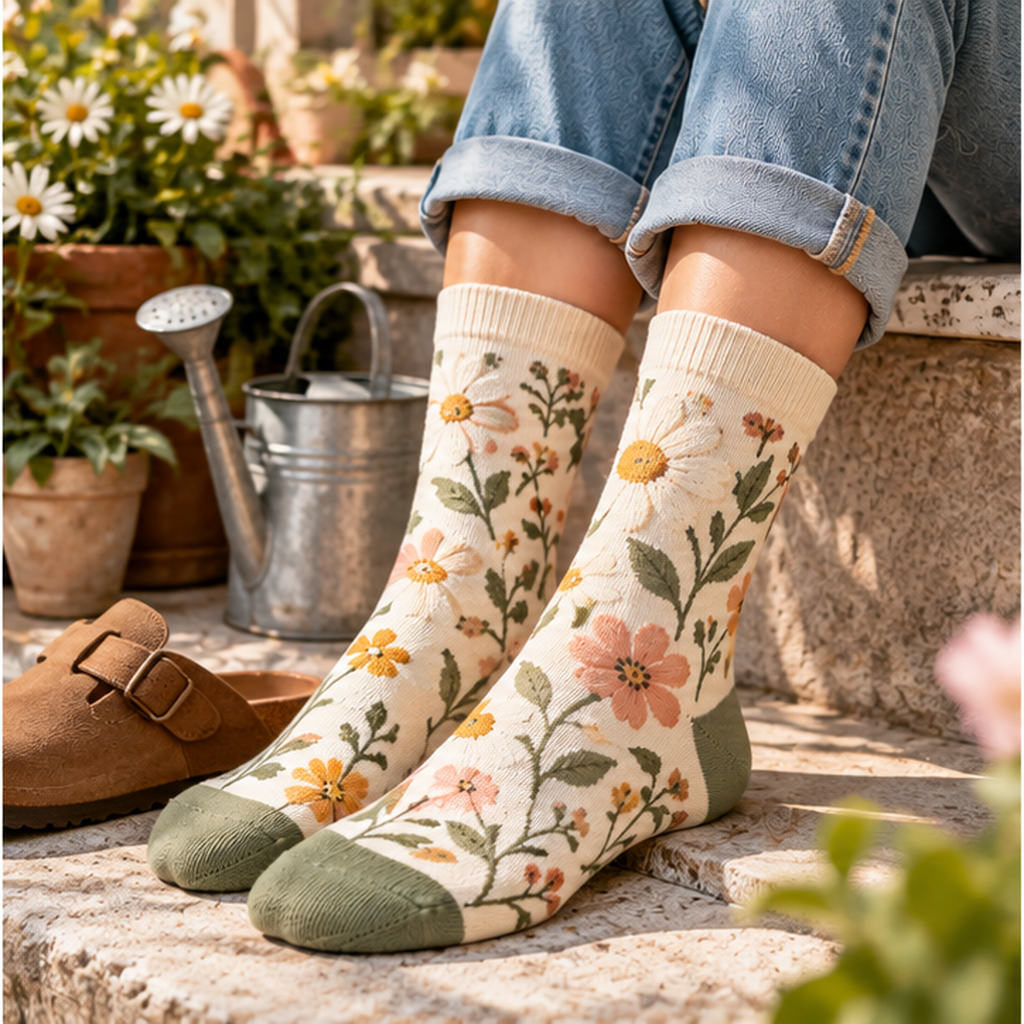 Garden Bloom Crew Socks
