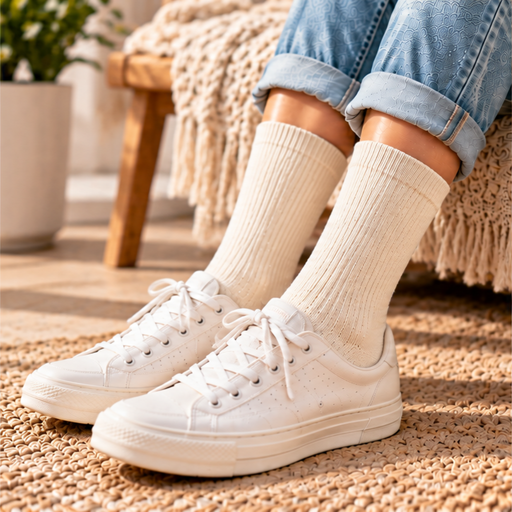 Minimalist Solid Crew Socks