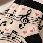 Music Note Crew Socks