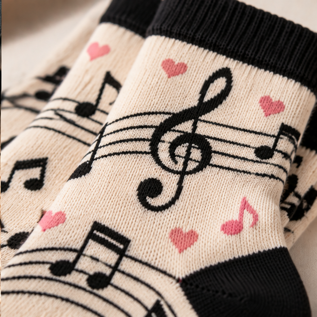 Music Note Crew Socks