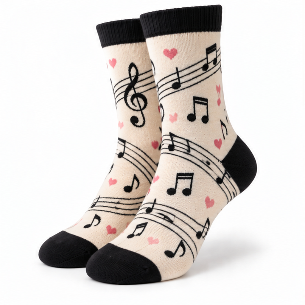 Music Note Crew Socks