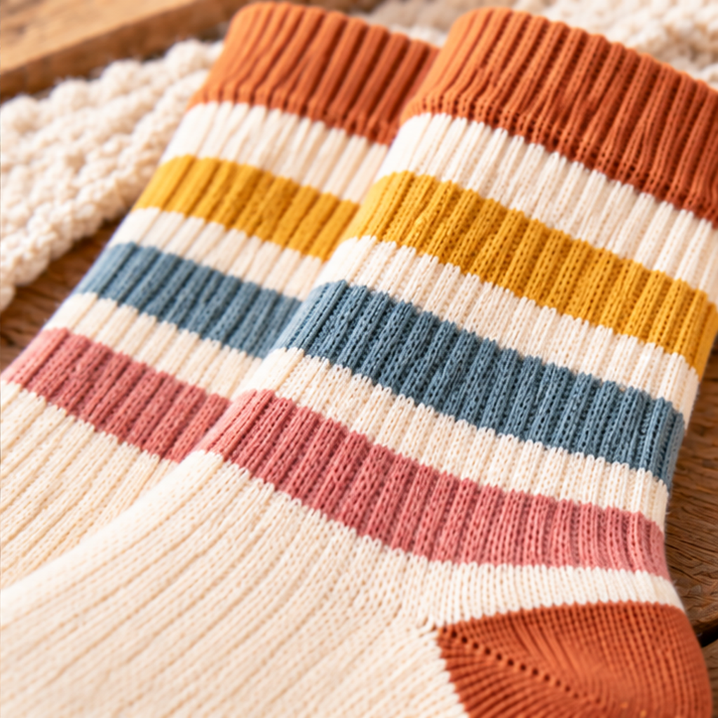 Retro Stripe Crew Socks