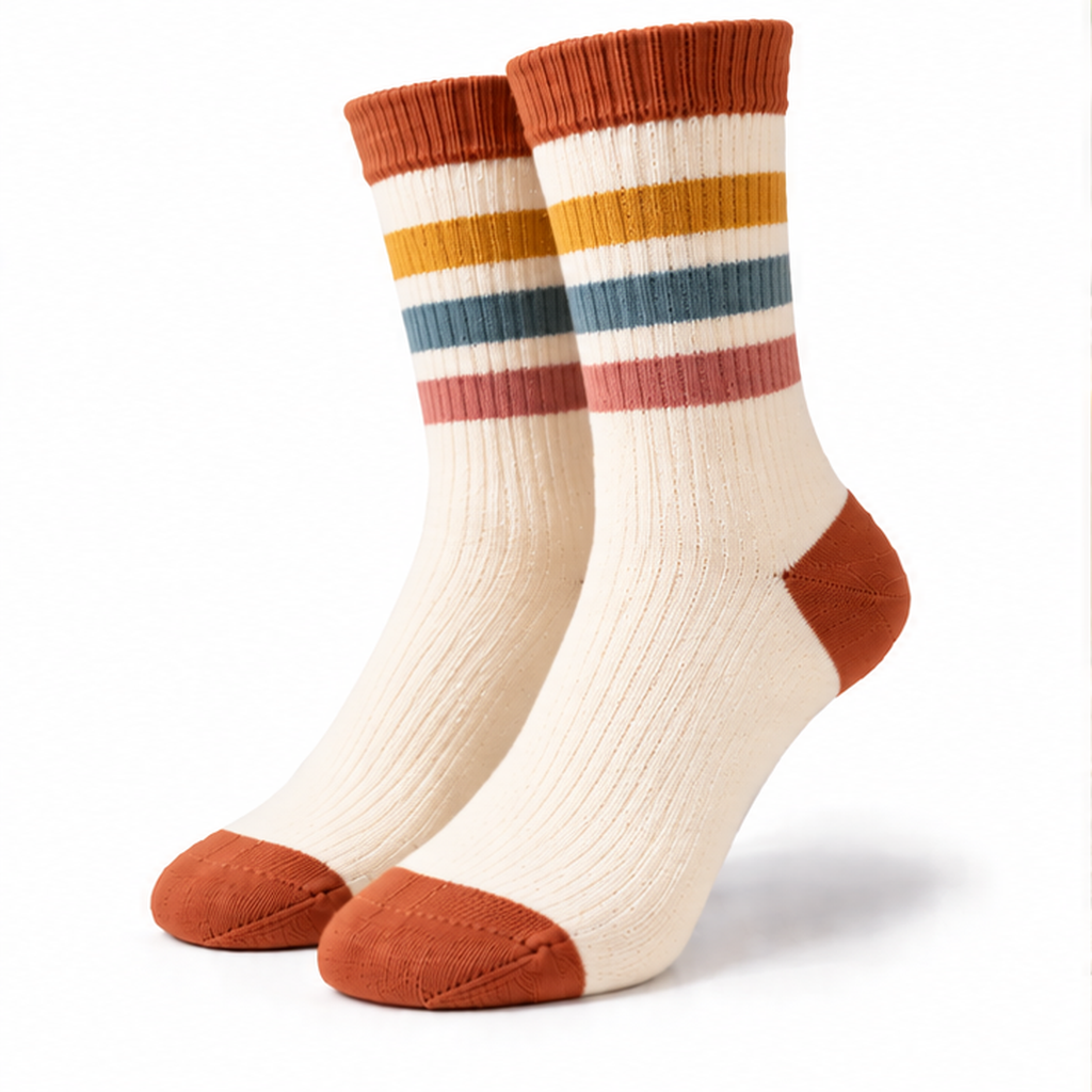 Retro Stripe Crew Socks