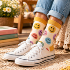 Smiley Face Crew Socks