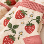 Strawberry Print Crew Socks
