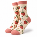 Strawberry Print Crew Socks