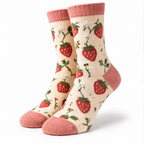 Strawberry Print Crew Socks