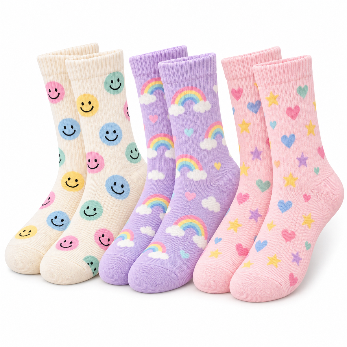 Cute & Colorful 3-Pair Sock Set