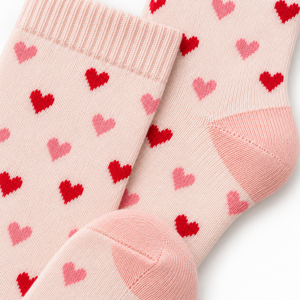 Heart Pattern Crew Socks