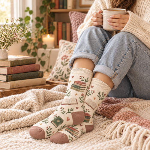 Book Lover Crew Socks