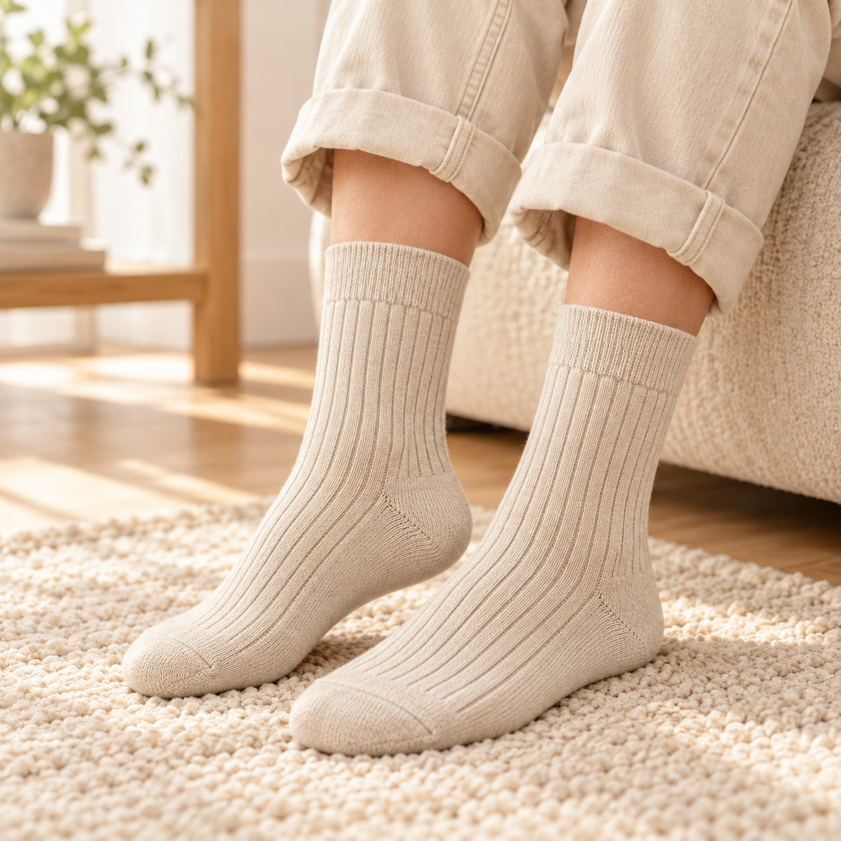 Classic Ribbed Crew Socks