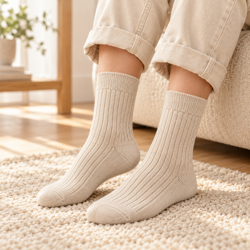 Classic Ribbed Crew Socks